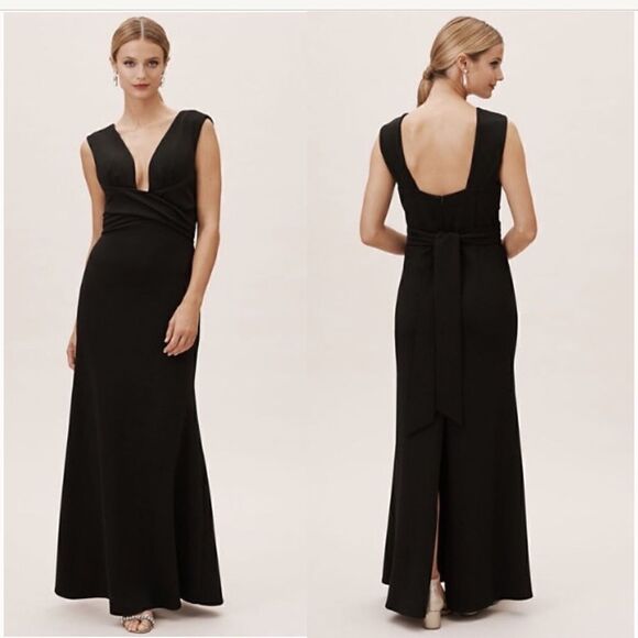 NWT BHLDN FIRA PLUNGING V DRESS BLACK - Picture 1 of 3
